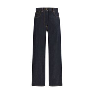 Thom Browne Blue Cotton Straight-Leg Women's Jeans